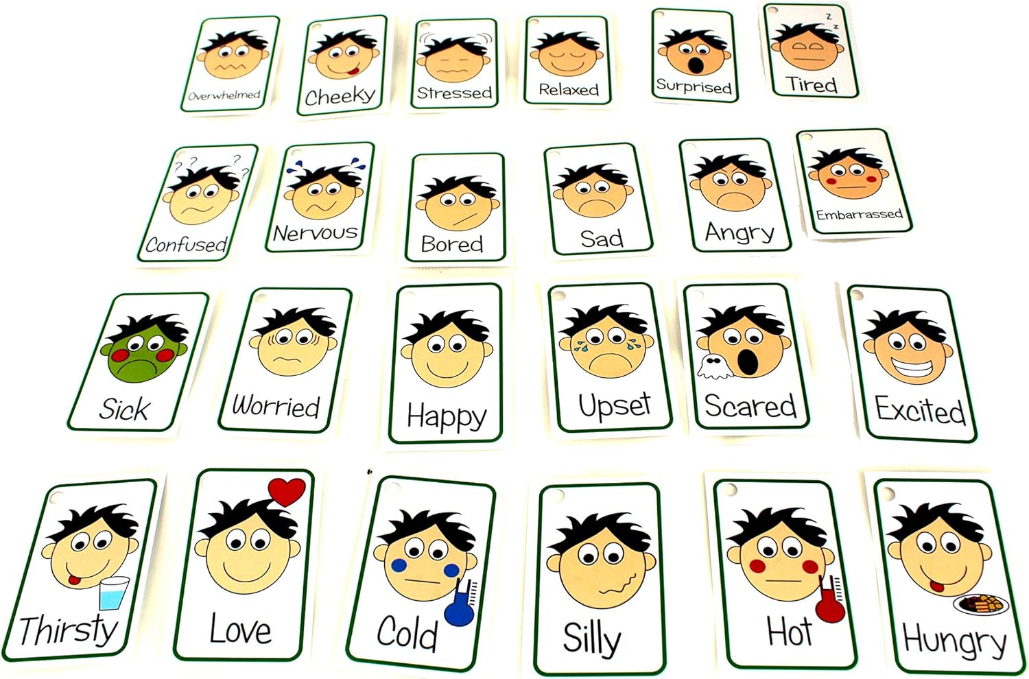 kids2learn Boys Feelings card and Emotions 24 x Flash Cards for Autism Special Needs Communication Cue Cards. SENCO Tool - Image 3