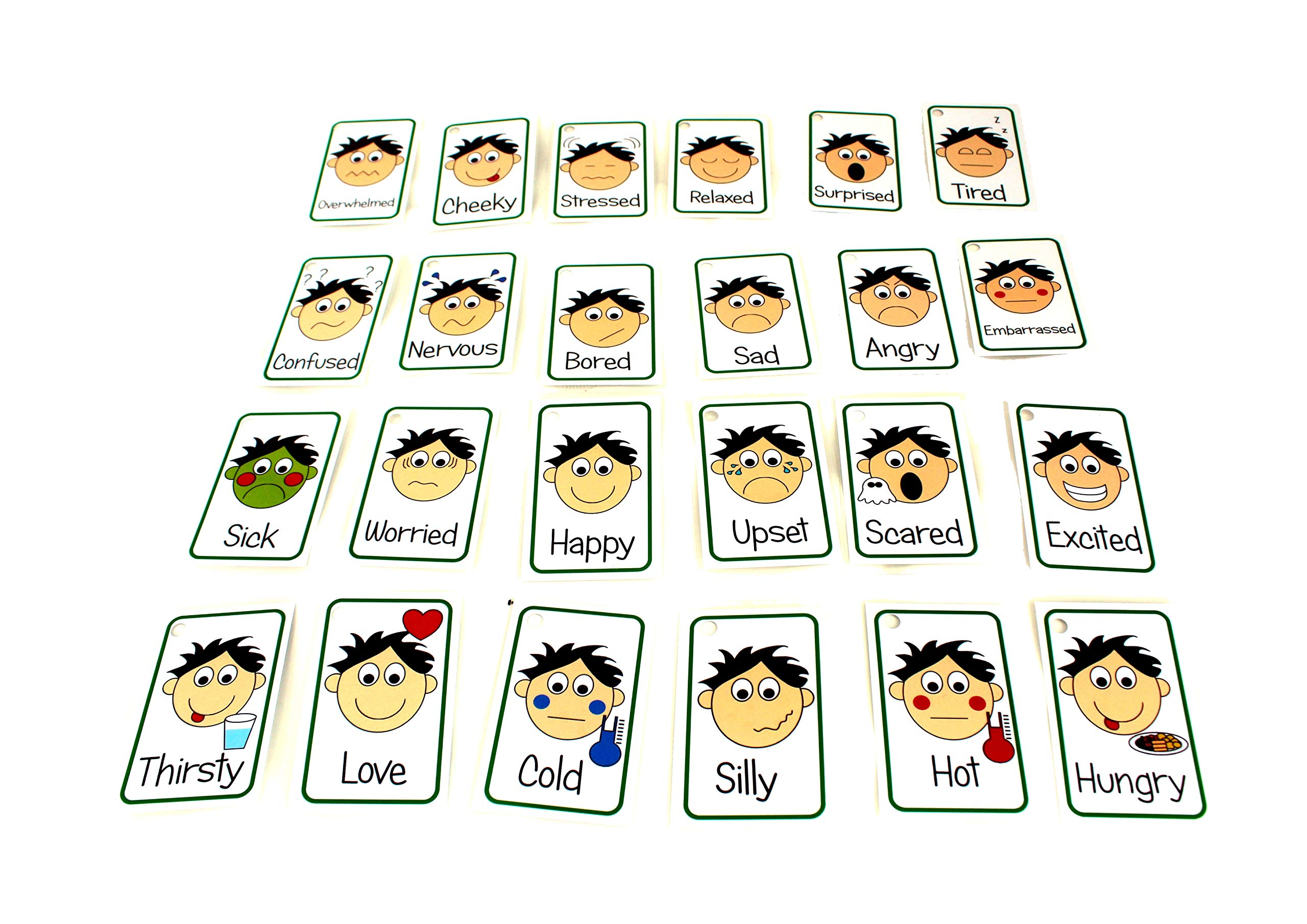 kids2learn Boys Feelings card and Emotions 24 x Flash Cards for Autism ...