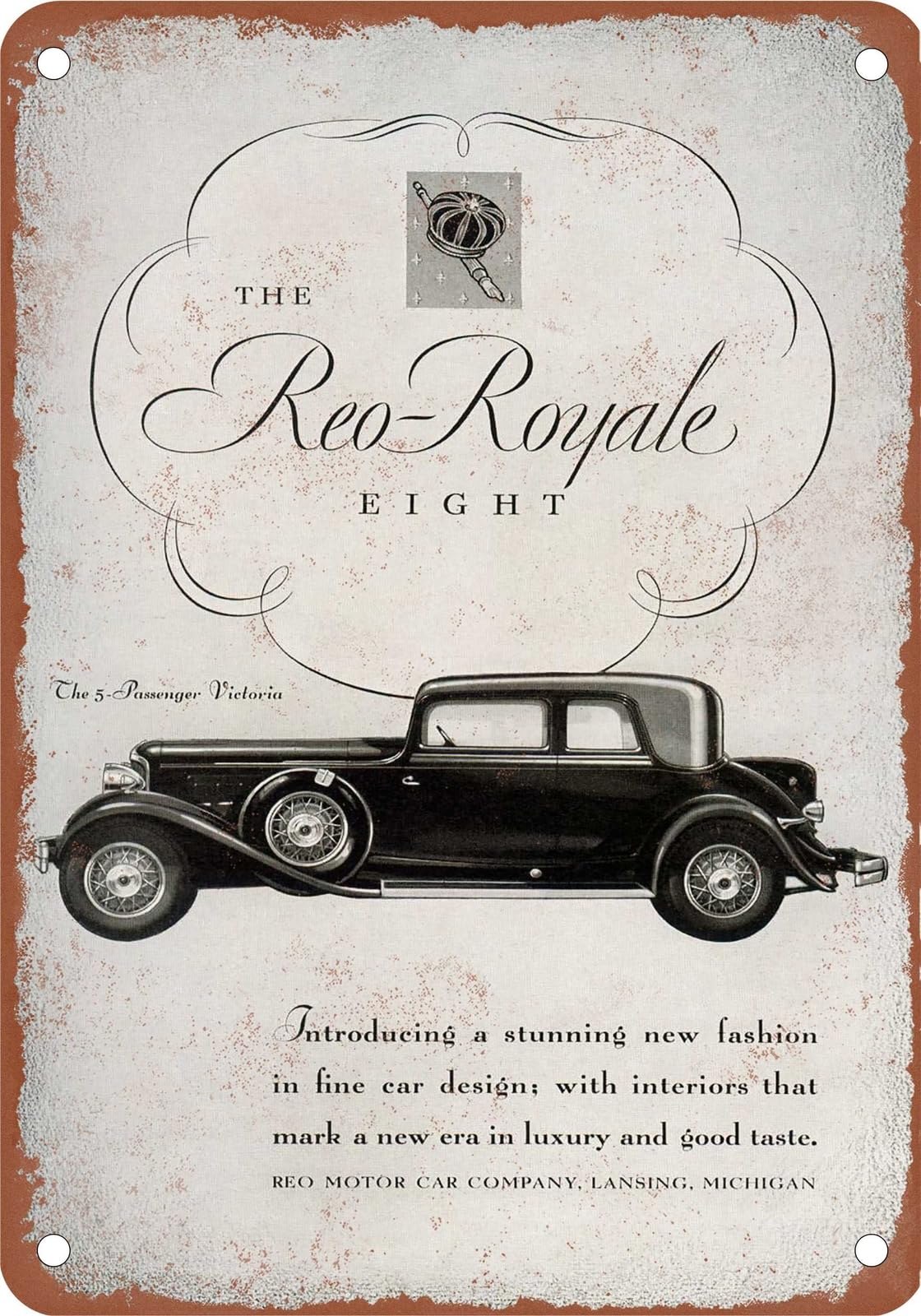 METAL SIGN - 1931 Reo Vintage Ad 09 - Old Retro Rusty Look home decor