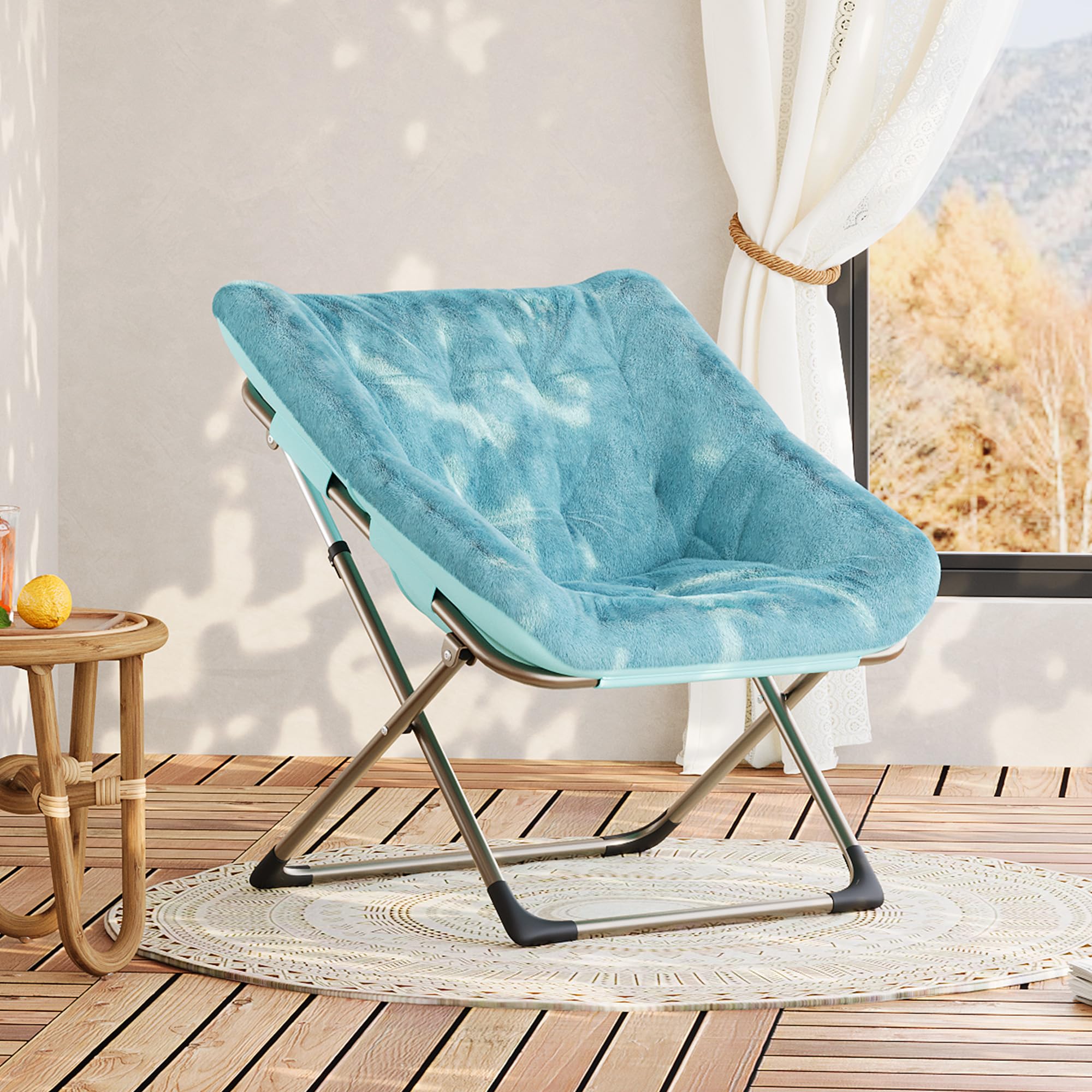 Garvee Fauteuil Pliant Luna pour Adultes, Fauteuil Lounge Confortable