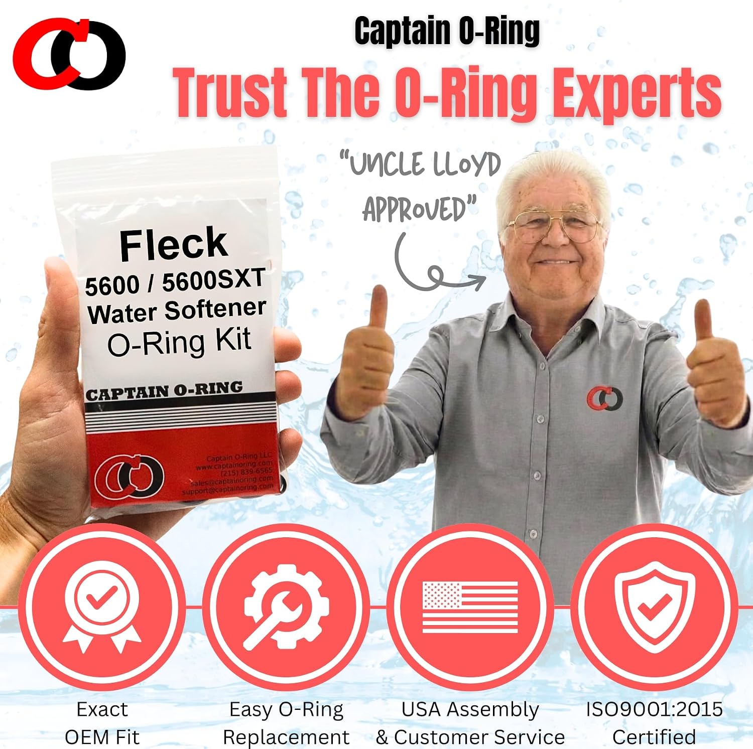 Captain O-Ring – Replacement O-Ring Rebuild Kit for Fleck 5600 / 5600SXT Water Softener