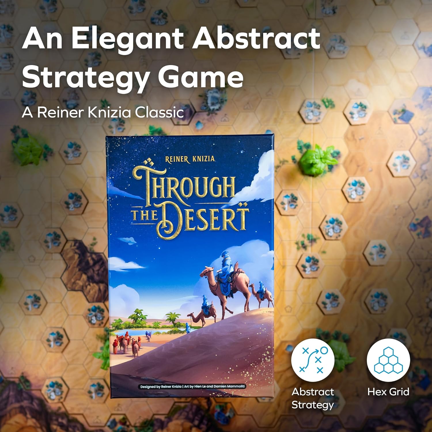 Allplay Through The Desert - Classic Strategy Board Game - Approachable, Elegant, Tactical - One of The Great Strategy Board Games for Adults - Also Great 2 Player Game