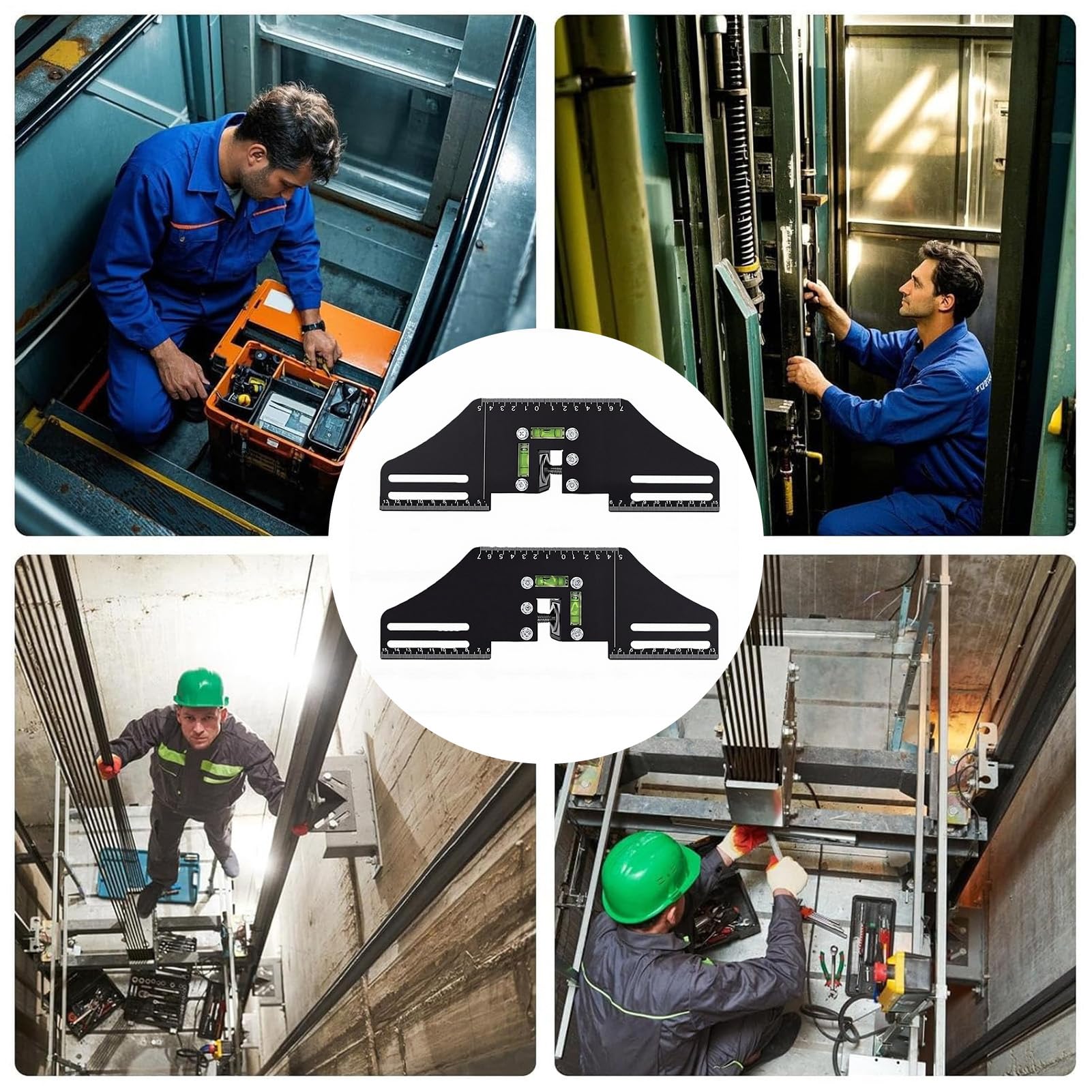 Calibrador de Guía de Ascensor para Instalación, Mantenimiento,