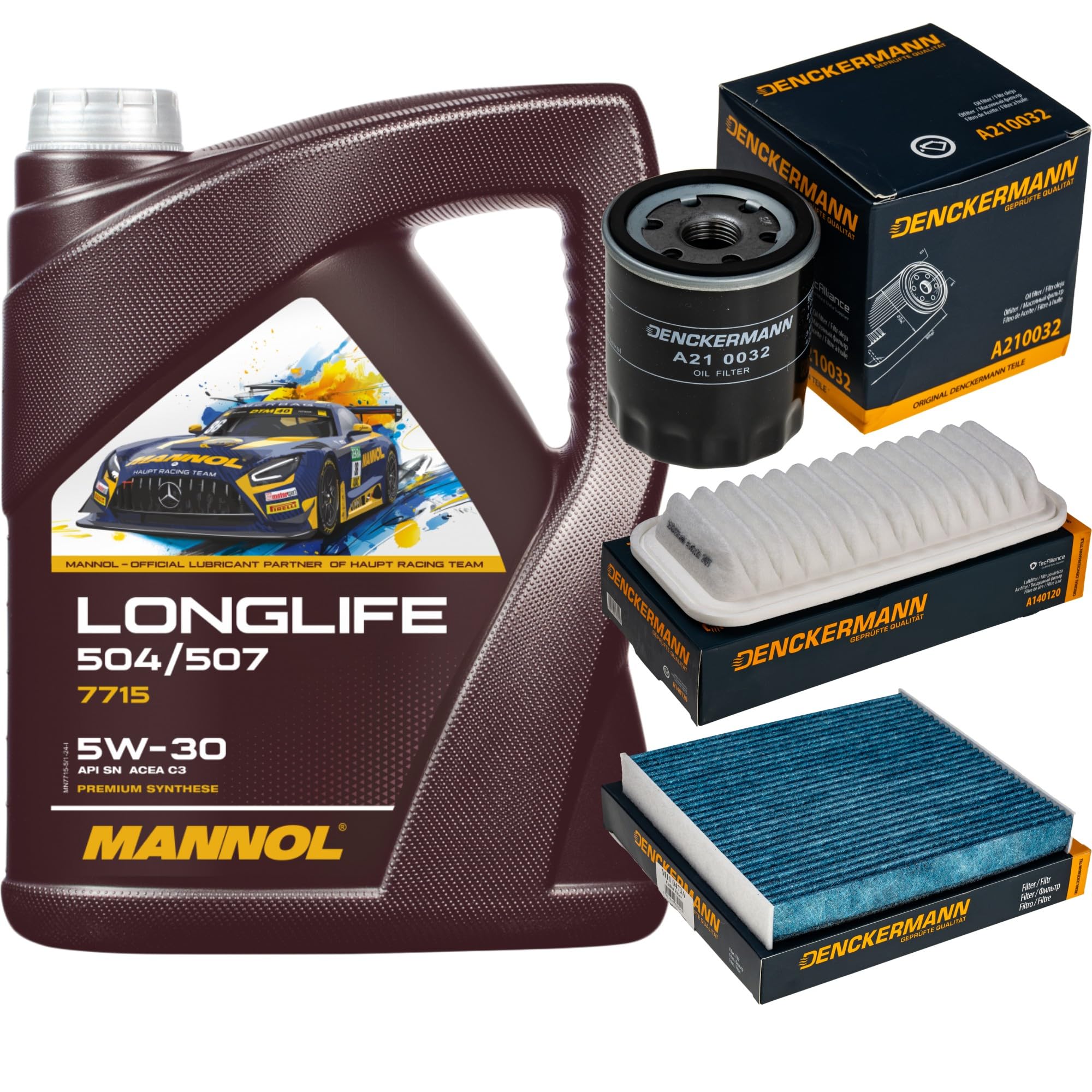 Pacchetto di ispezione pacchetto di manutenzione filtro con Longlife 504/507 5W-30 5L, filtro aria, filtro ai carboni attivi, filtro abitacolo filtro olio