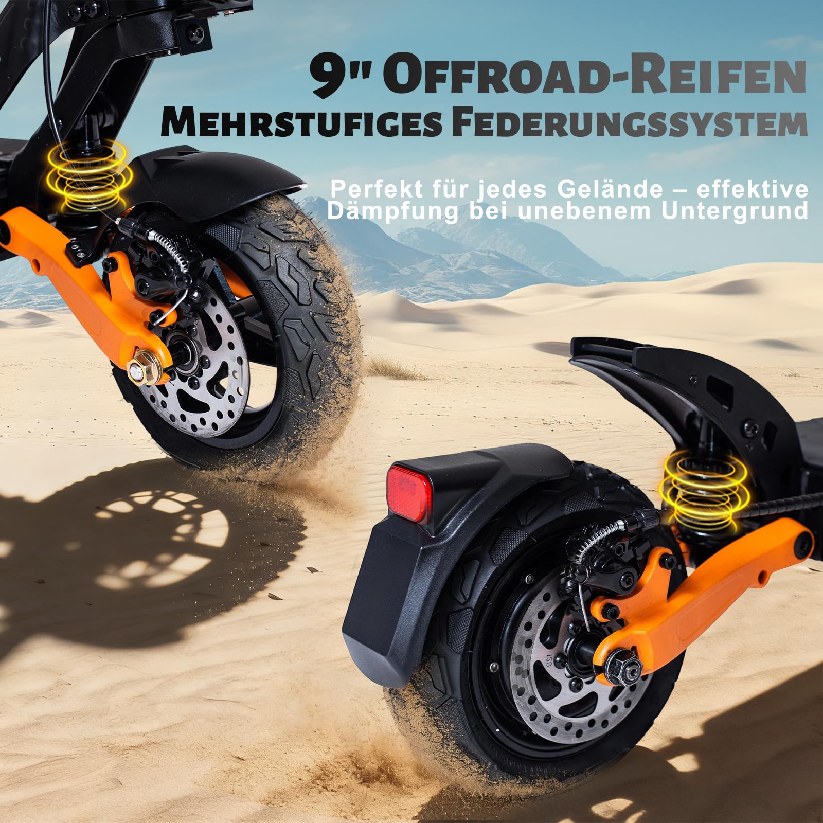 Kukirin E-Scooter mit Straßenzulassung für Erwachsene, Reichweite 35 Meilen, Doppelfederung, faltbar, 9 Zoll Reifen, Lenkerhöhe verstellbar, max. 20°, 120kg Tragkraft,ideal für Stadt & Offroad Pendeln
