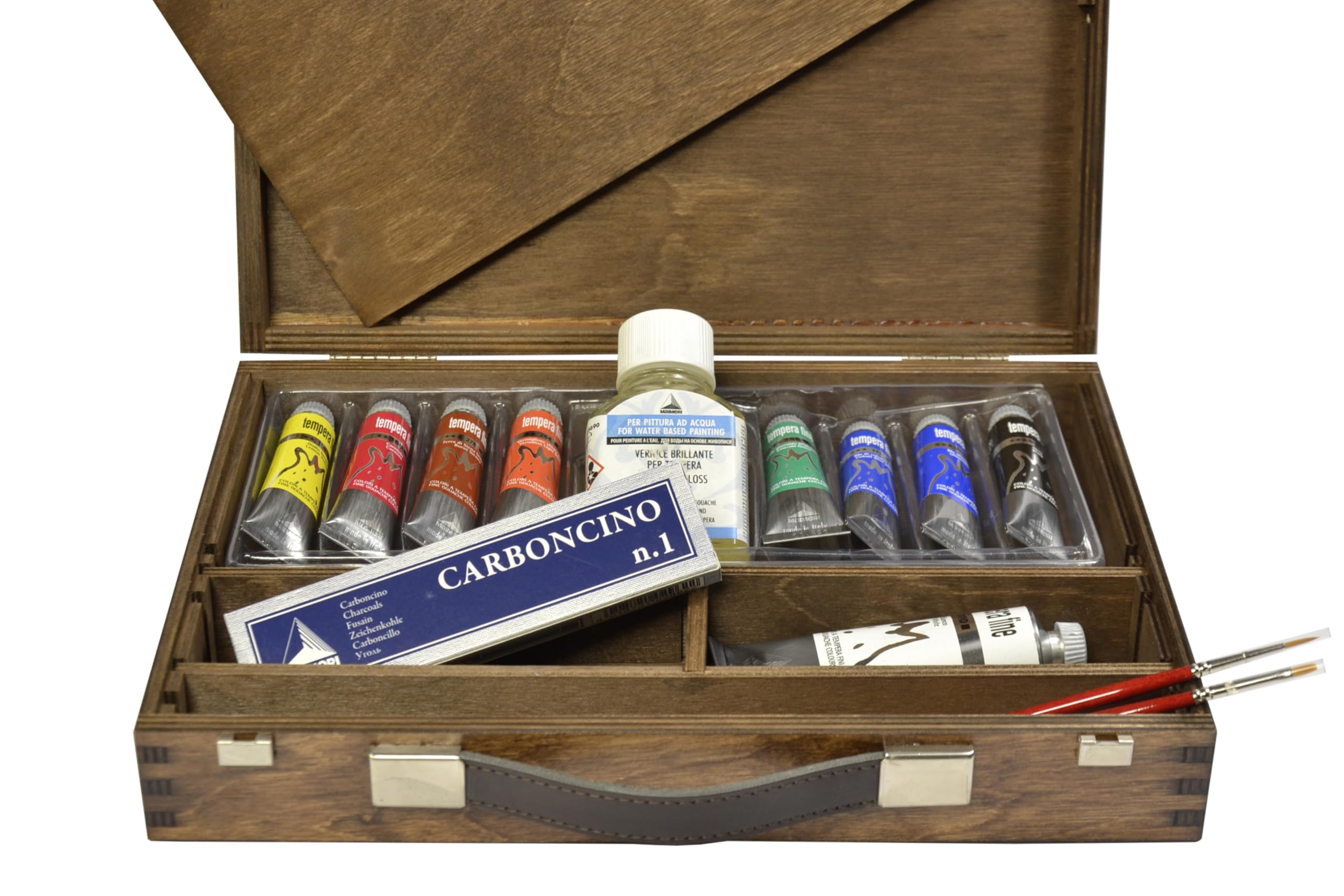 MAIMERI CASSETTA IN LEGNO 23x32 MAIMERI TEMPERA FINE + ACCESSORI