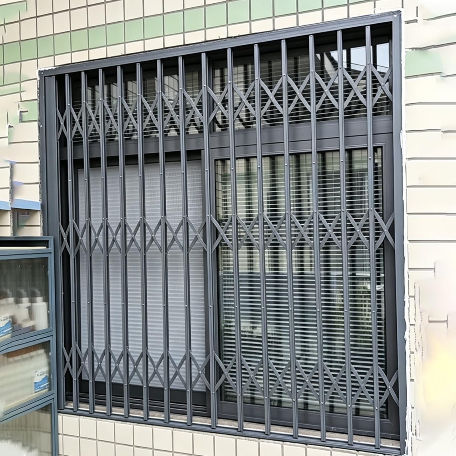 Rejas para ventanas exteriores extensibles con cerradura para prevenir robos en el hogar