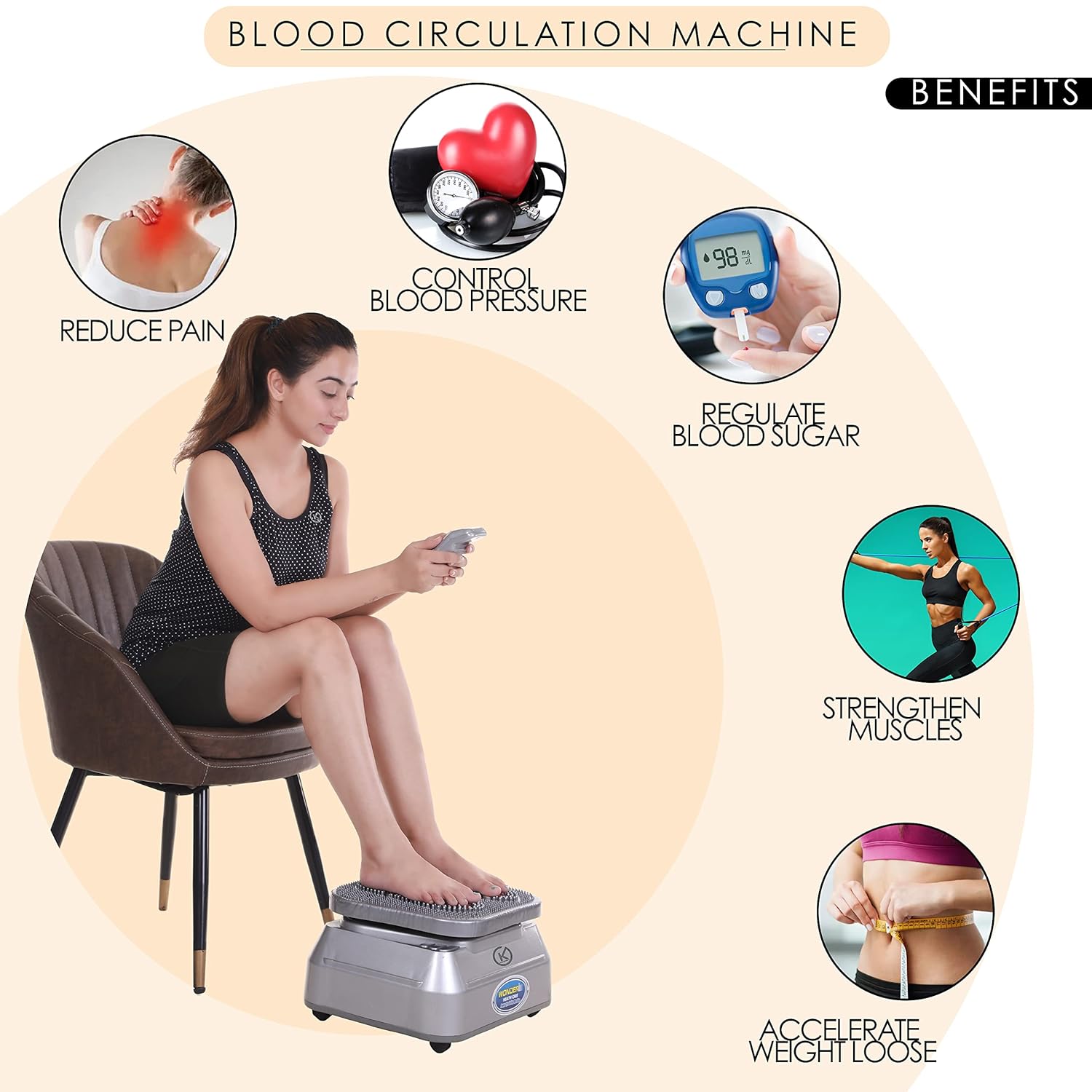 KLICK GADGETS WITH KG LOGO Full Body Oxygen and Blood Circulation Massager Machine BCM for all Body Muscles | Corded Electric | Wonder | Multicolor KLICK GADGETS WITH KG LOGO Full Body Oxygen and Blood Circulation Massager Machine BCM for all Body Muscles | Corded Electric | Wonder | Multicolor