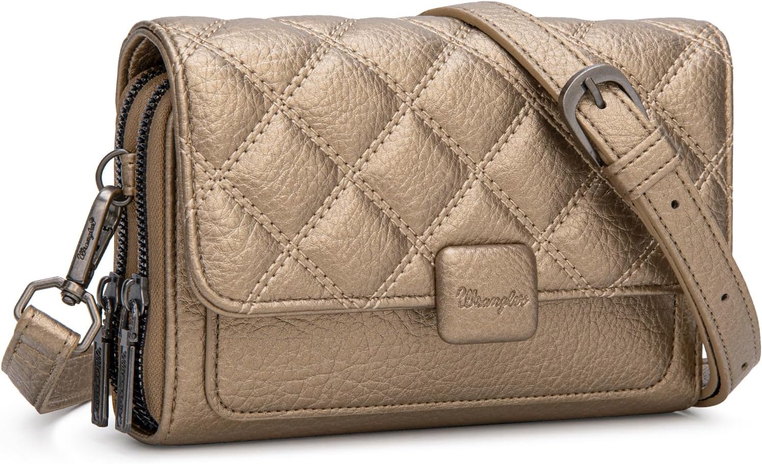 Wrangler 2 Pcs Flap Crossbody Bags for Women Detachable Dual-compaument Wallet Set - Image 6