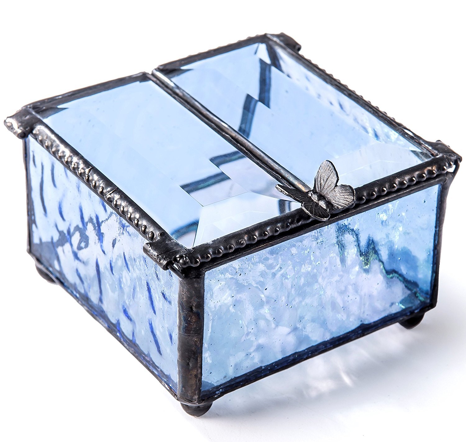 * vintage Jewelry box ✵ * 硝子の ジュエリーボックス Antique and Vintage Jewelry Box - Pink Star Sapphire, Czech