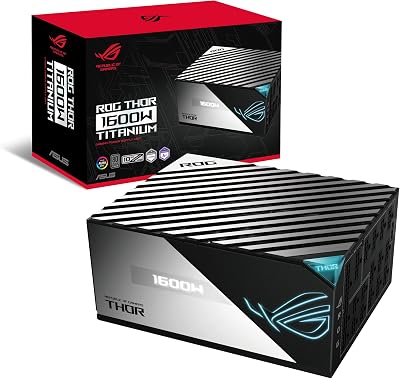 ASUS ROG Thor 1600W Titanium (1600 Watt, Fully Modular Power Supply, 80+ Titanium, Lambda A++ Certified, GaN MOSFETs, Digital Power Control, ROG heatsinks, 135mm PWM Fan, 0dB Mode, OLED Panel)