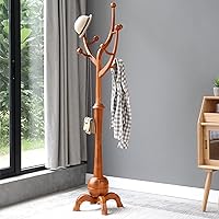 Vista 12 de Perchero de Pie de Madera Resistente con 8 Ganchos, Diseño Único con Aspecto de Rama de Árbol, Perchero de Árbol Premium para Colgar Ropa con Base
