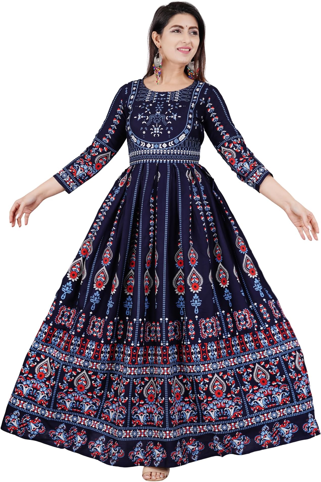 Rayon Floral Print Only Kurti Dress for Women and Girls Elegant Indian Ethnic Wear Traditional Weeding outfits