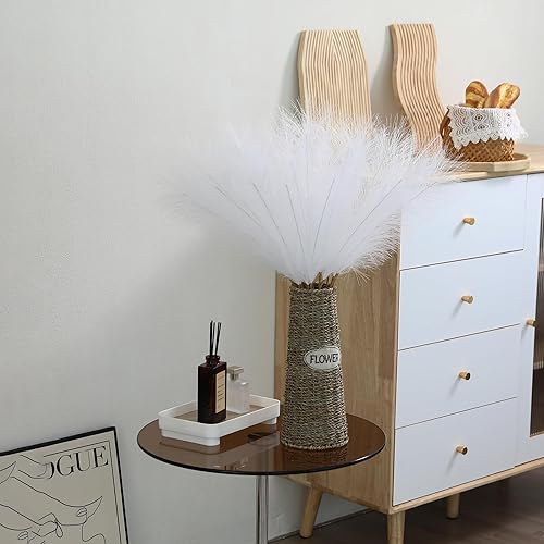 Miniatura 4 de 30 piezas de hierba de pampa blanca - Decoración de hierba de pampa artificial de 24 pulgadas, hierba de pampa artificial alta para arreglos Blanco