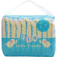 LittleForBig Printed Adult Briefs Nappies Pack of 10 - Small Elephants L