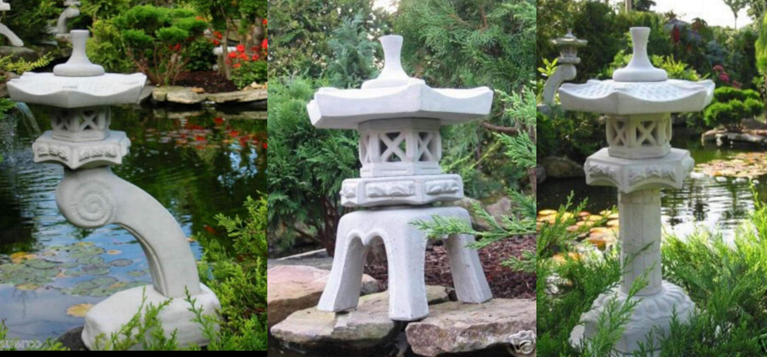 Rankei + Yukimi + Yukimi auf Säule japanische Steinlaternen