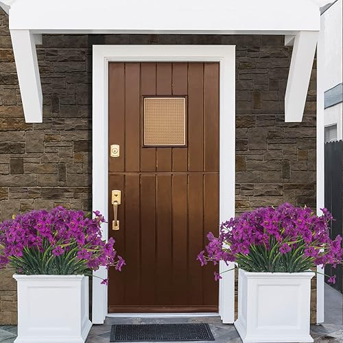 Miniatura 2 de Grunyia 20 paquetes de flores artificiales al aire libre resistentes a los rayos UV flores artificiales