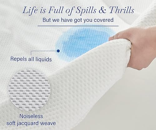 Miniatura 6 de California Design Den Paquete de 2 protectores de colchón de tamaño Queen impermeables, suaves, silenciosos, refrescantes, con bolsillos profundos