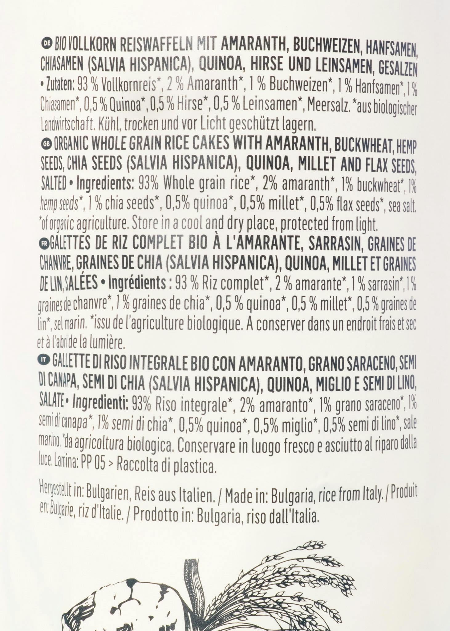 KoRo - Gallette di riso integrale bio 7 semi 12 x 120 g - croccanti, leggere, sempre con te, solo 26 calorie al pezzo