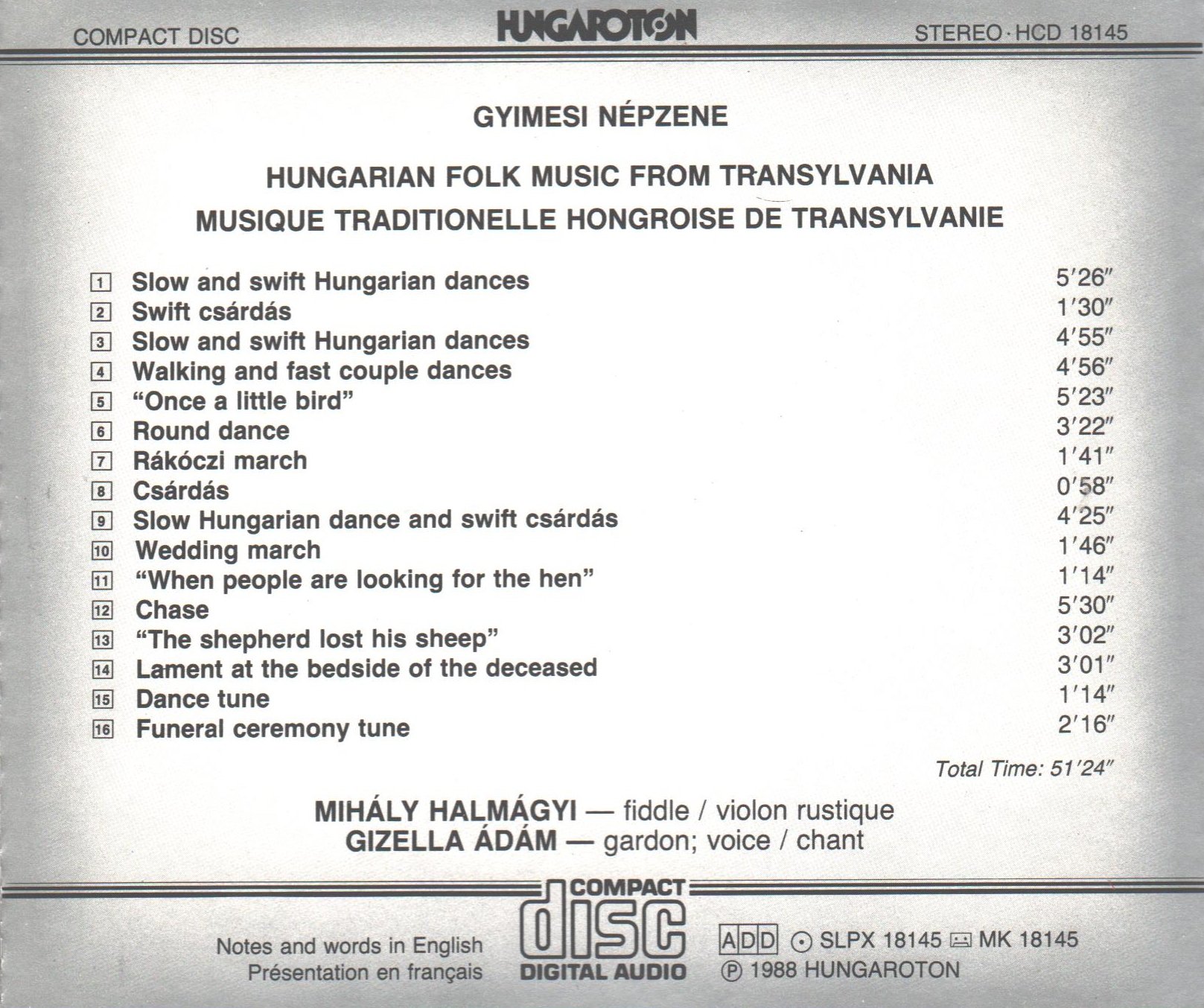 Hungarian Folk Music From Transylvania (Musique Traditionelle Hongroise De Transylvanie)