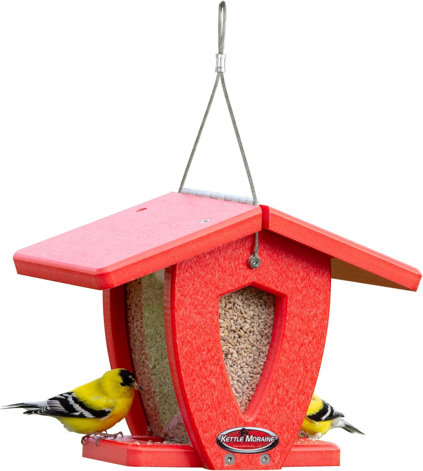 Kettle Moraine Recycled Mini Moraine Hopper Feeder (Green/Chocolate)