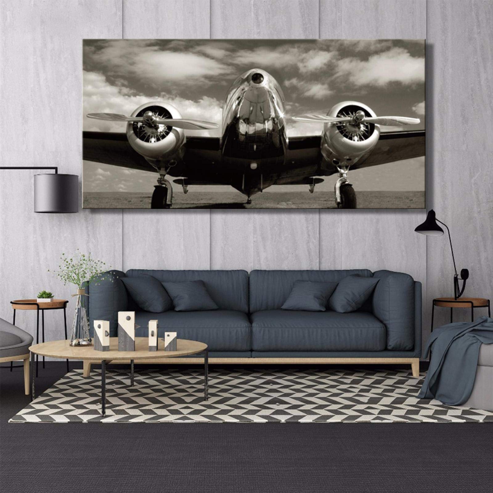 Amazon.co.jp: ヴィンテージ飛行機アートワーク キャンバス絵画