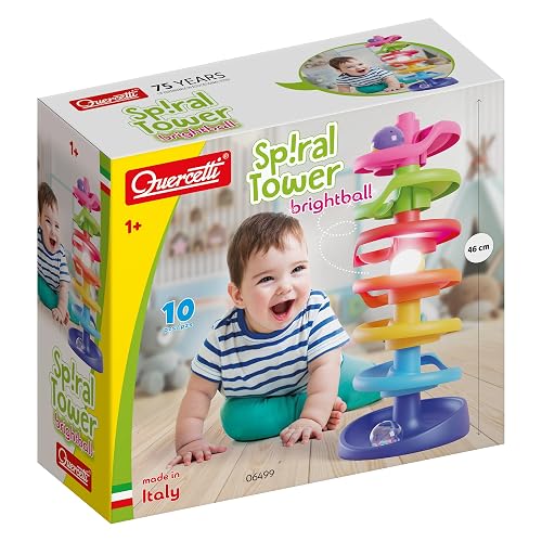 Quercetti - 6499 Spiral Tower Brightball - Pistas de canicas para la Primera Infancia