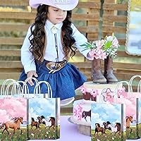 Vista 2 de 16 bolsas de golosinas de caballo para suministros de fiesta de cumpleaños, aperitivos de regalo, dulces con asas para decoraciones de fiesta