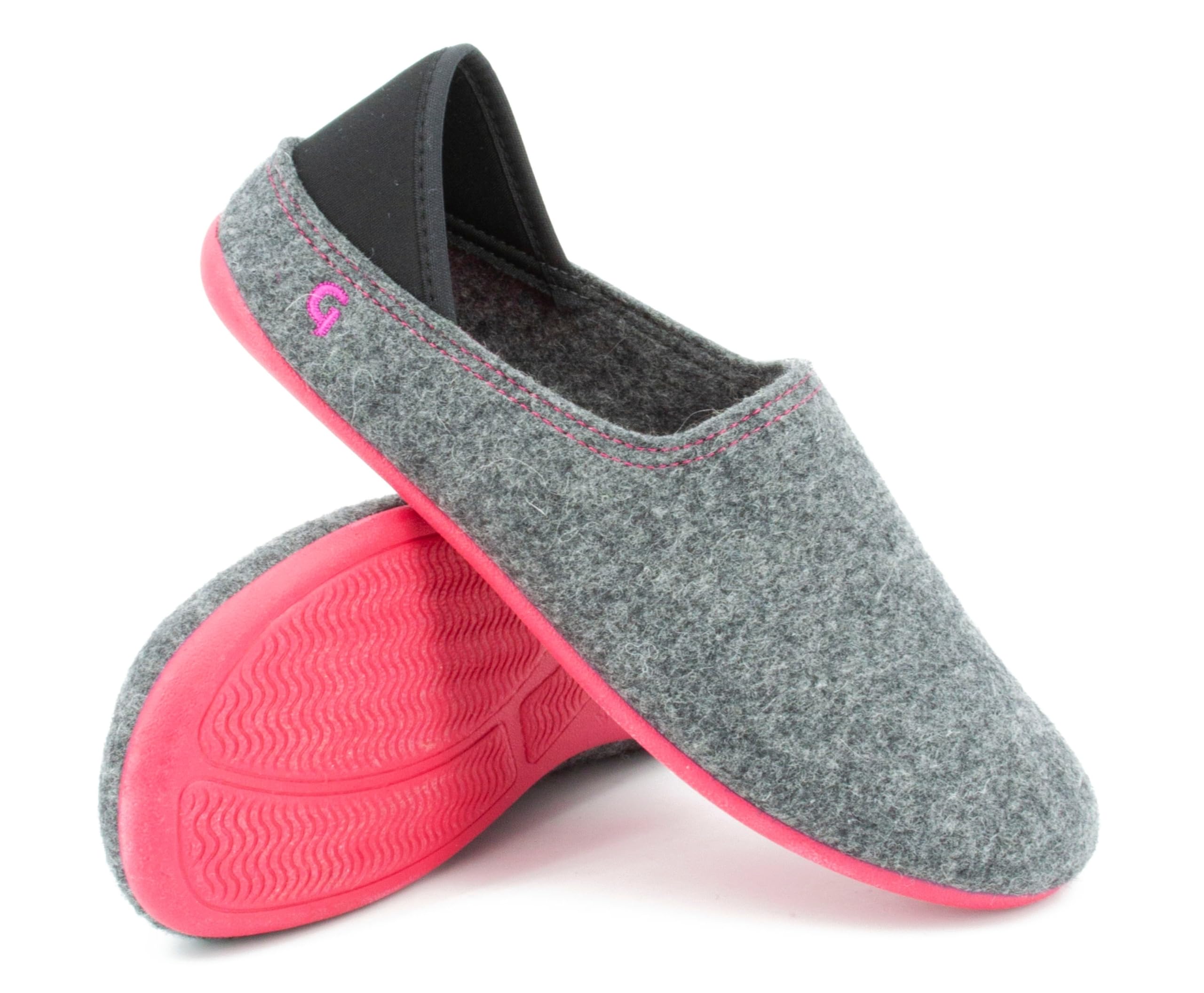 Gottstein Wool Slip-On Hausschuh – 1-tlg, Drinnen und Draußen, recycelter Wollfilz, Neopren-Fersenlasche, rutschfeste Gummi-Laufsohle