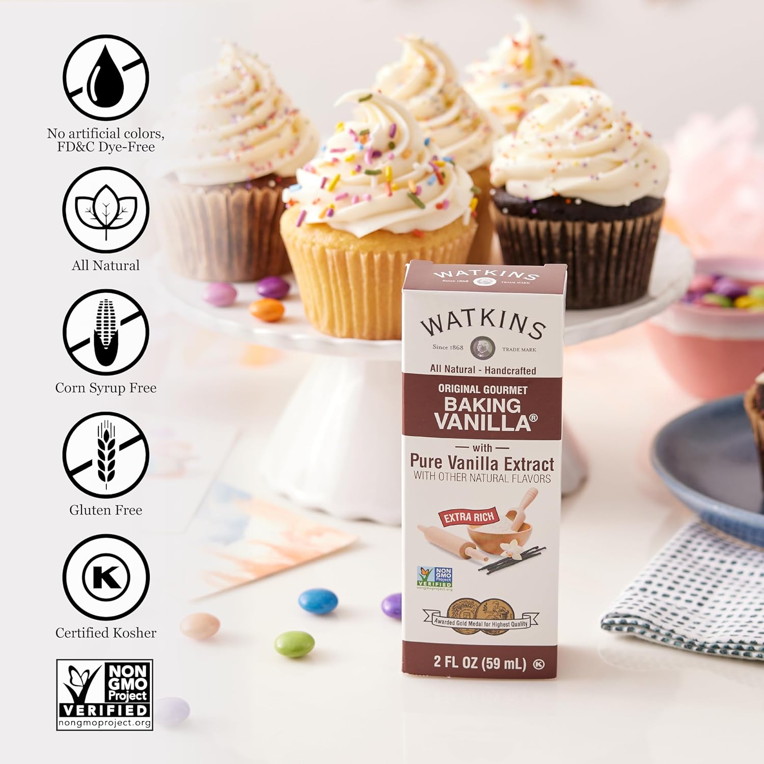 Watkins All Natural Original Gourmet Baking Vanilla with Pure Extr