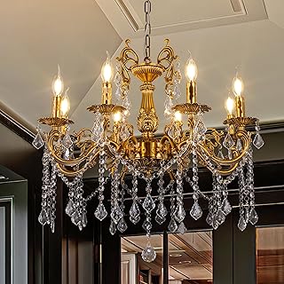 Wellmet 8 Lights Classic Traditional Candle Crystal Chandeliers, Modern ...