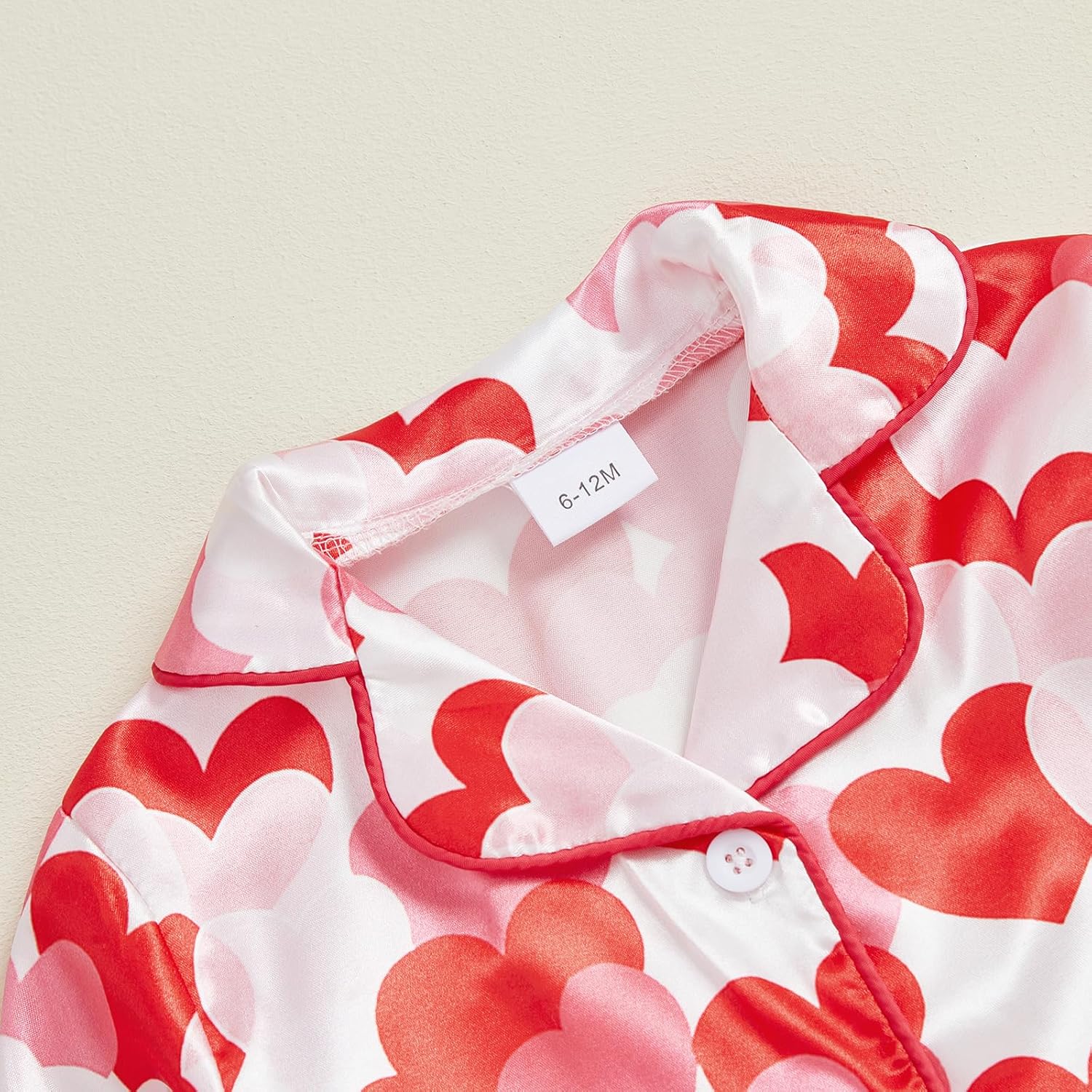 Toddler Girl Valentine's Day Satin Pajamas Set Baby Silk Pjs Heart Button Down Shirt Long Pants Sleepwear Spring - Image 4