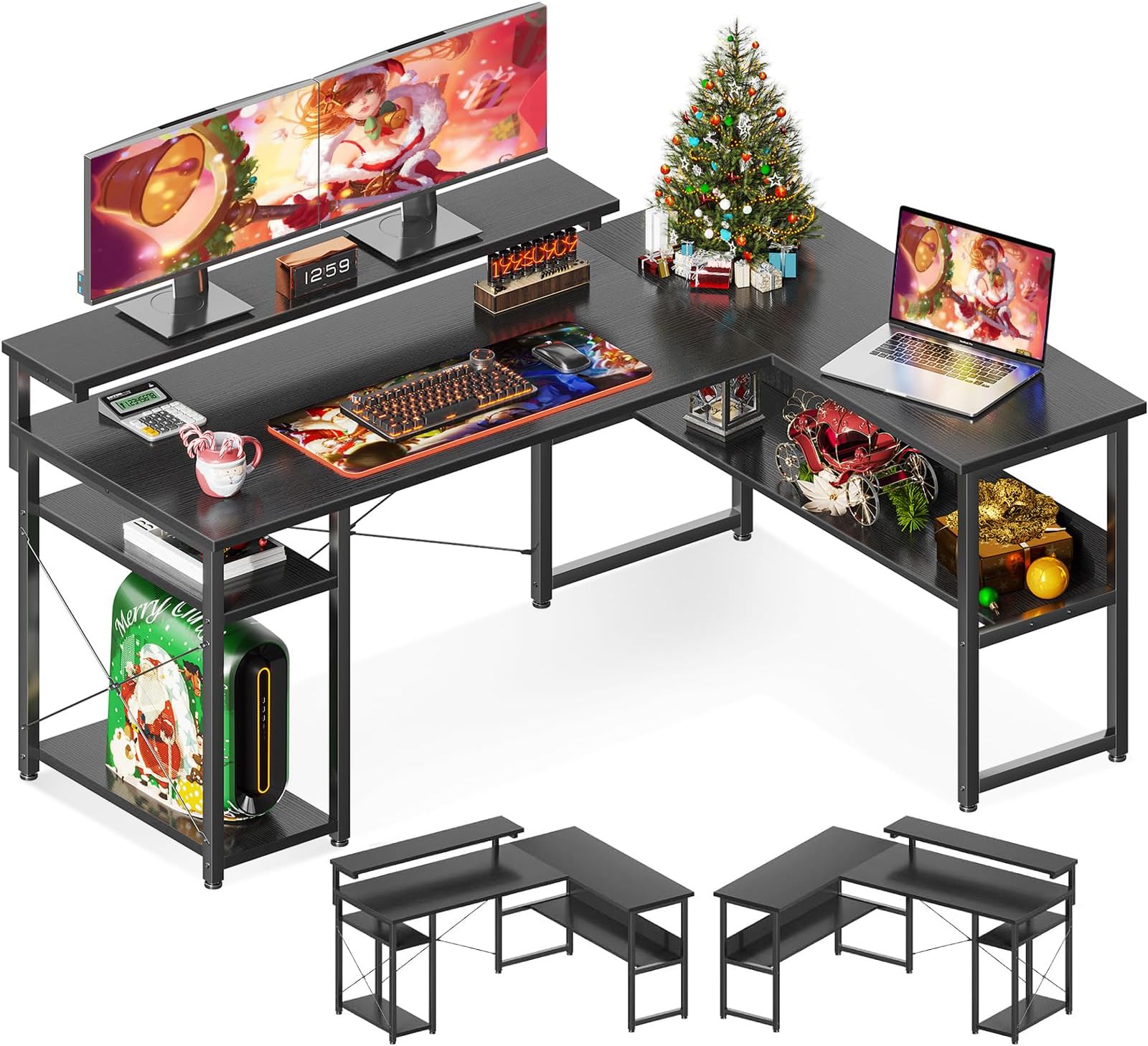 Amazon.com: ODK L Shaped Desk with Storage Bag - 50 Inch Home Office ...