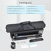 Vista 7 de ARTCISE - Trípode compacto de fibra de carbono con cabeza de bola de perfil bajo de 1.732 in, monopie profesional resistente para cámara DSLR