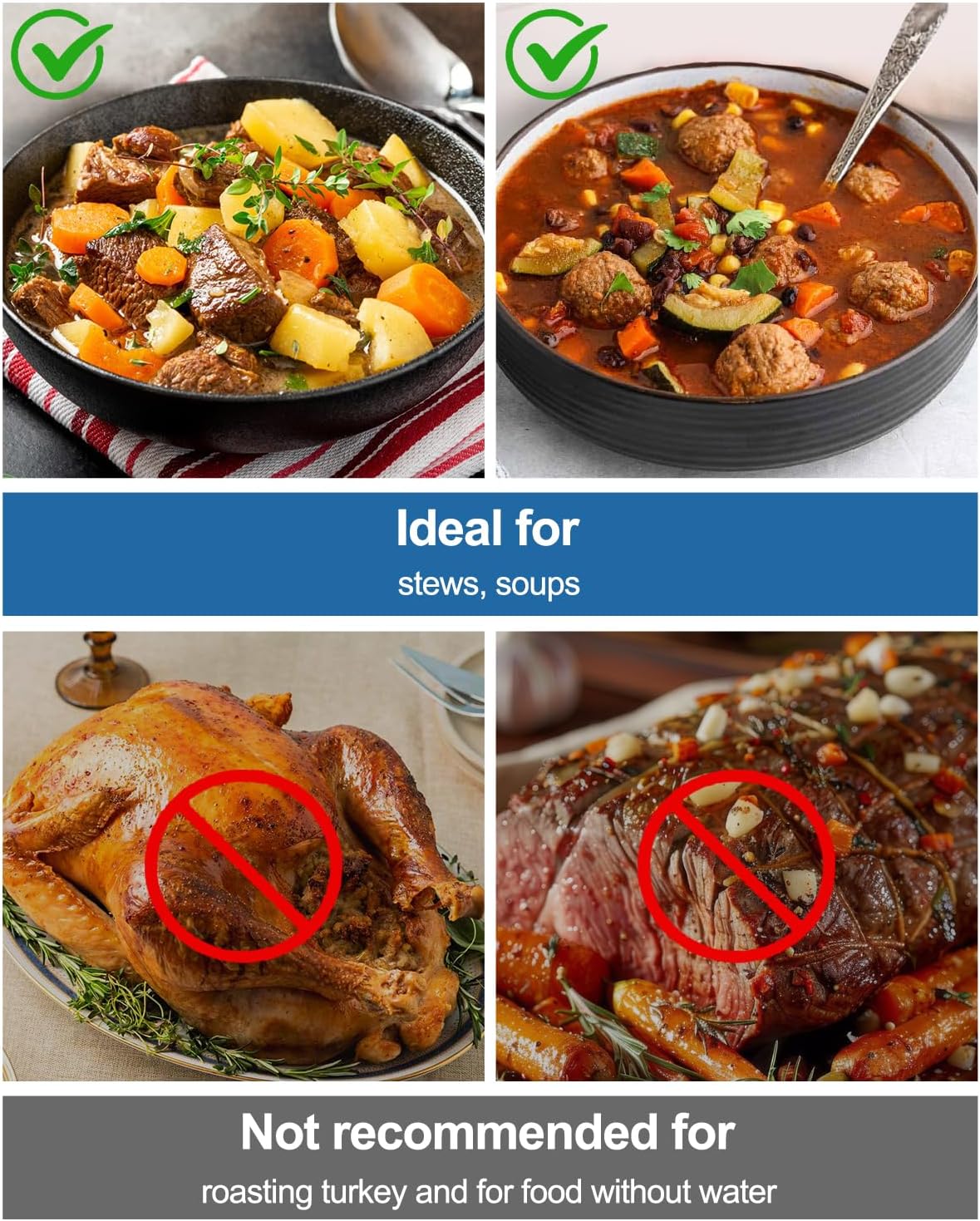 Electric Roaster Liners 12 Count, Disposable Plastic Cooking Bags for 16, 18, 22 Quart Roasters, Size 18 x 34 Inches - Image 2