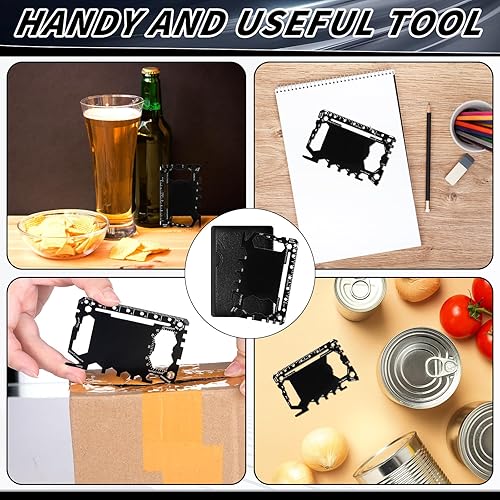 Miniatura 4 de Cholemy 36 carteras para tarjetas de crédito, multiherramienta 46 en 1, de metal de acero inoxidable, herramienta de bolsillo de supervivencia,