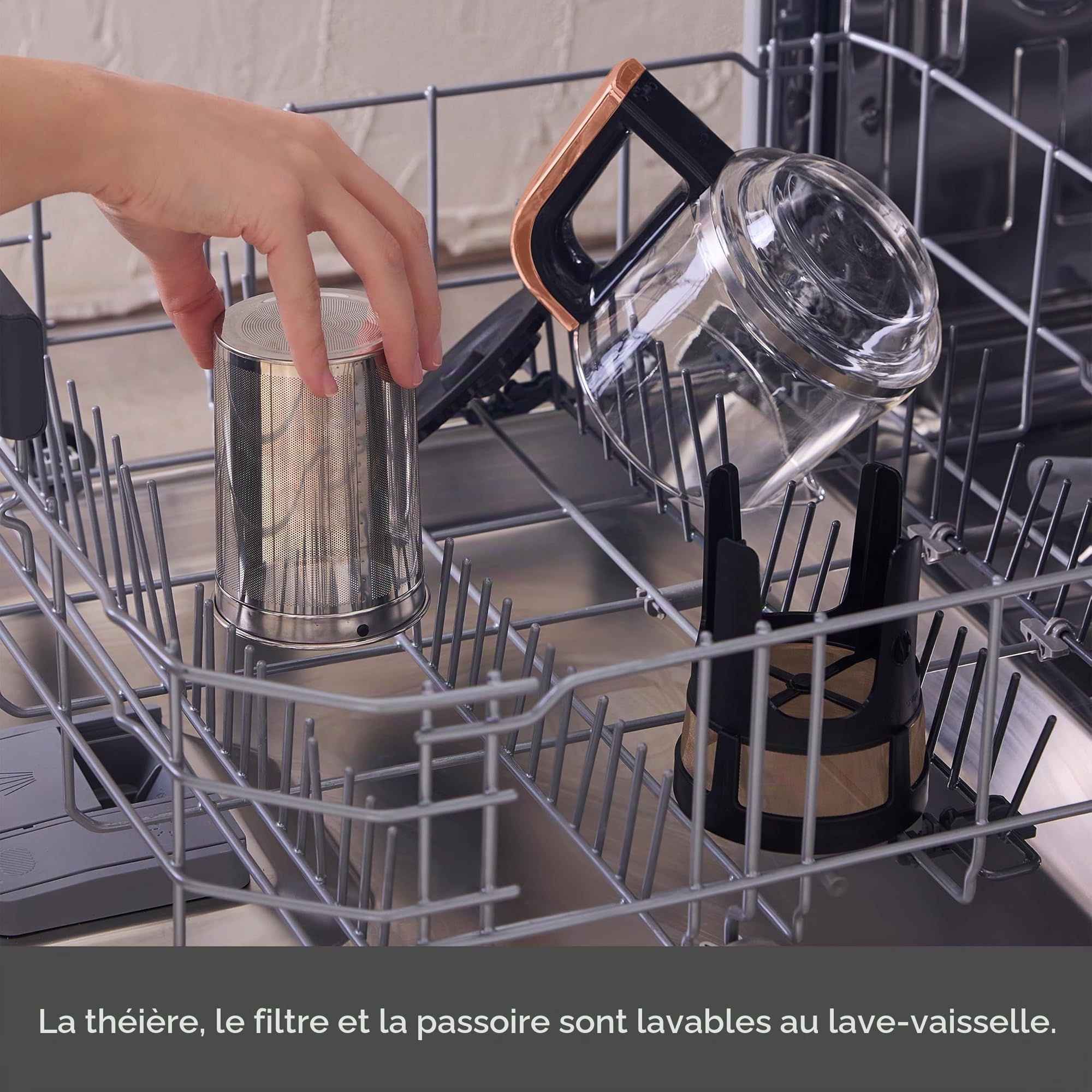 Karaca Caysever Robotea Pro 4-en-1 Theiere Electrique Automatique, Machine à Café Filtré, Bouilloire à Thé, Theiere avec Infuseur, 2500W, Gris Espace