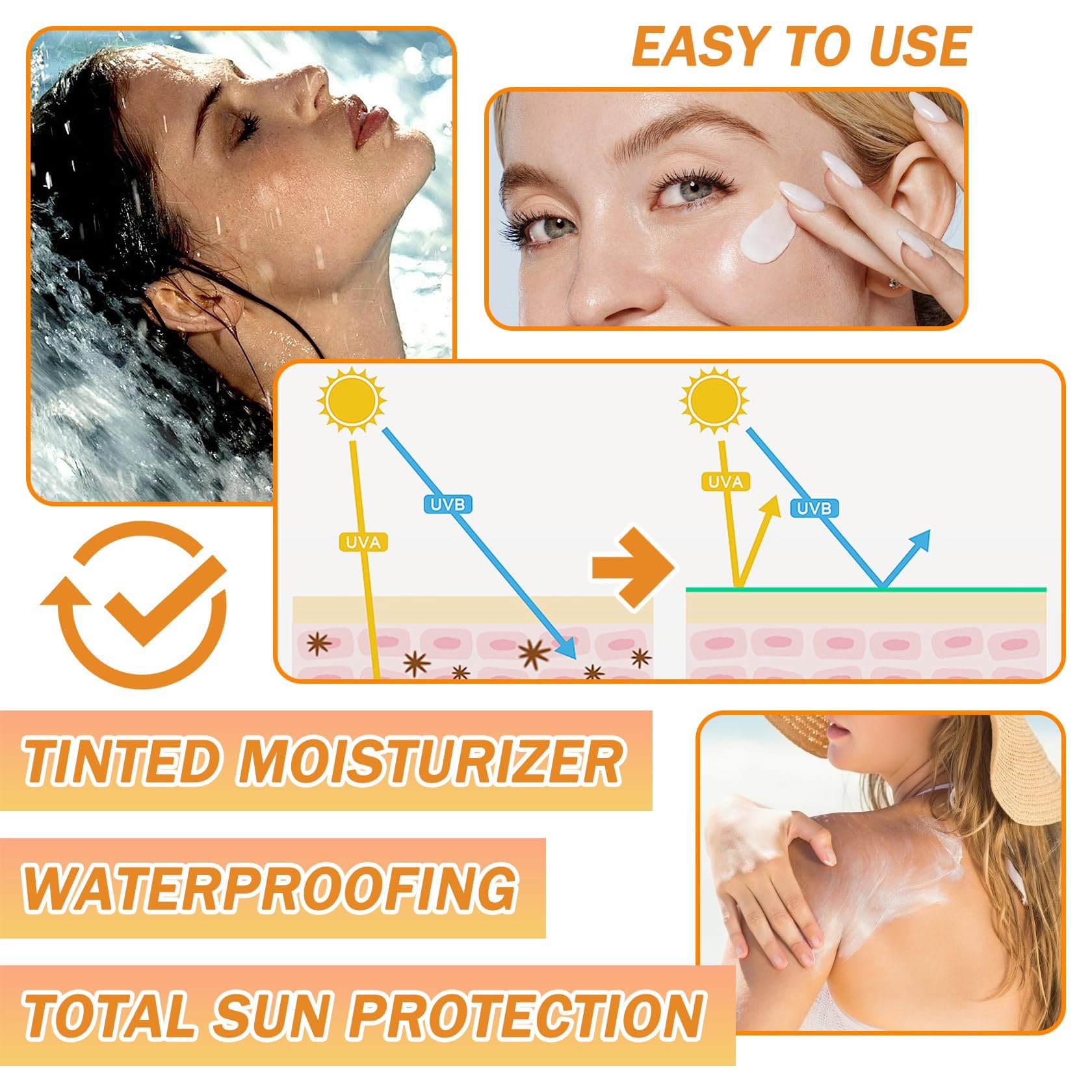 Amazon.com: Tinted Sunscreen,Face Sunscreen Cream SPF 50+ PA+++