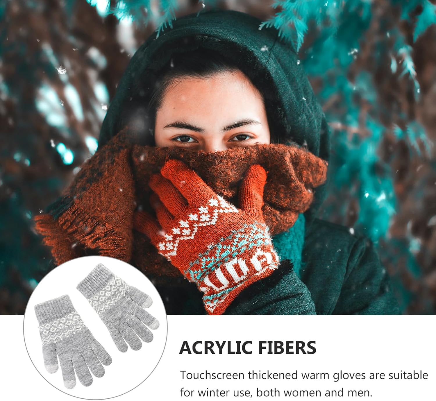 BESPORTBLE Thickened Winter Touchscreen Gloves for Men Women Soft Elastic Knitted Warm Gloves for Outdoor Sports Cycling Running Hiking Compatible with Smartphones Cold Weather Protection