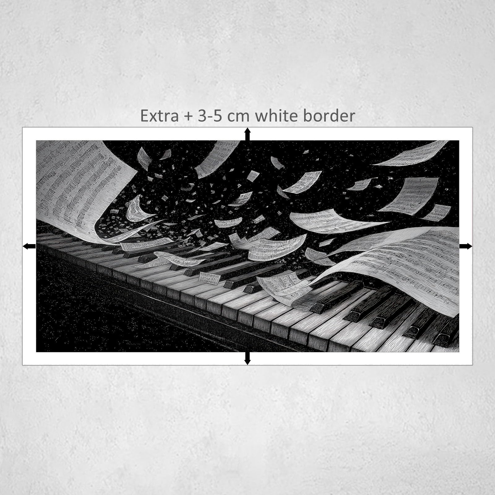 Generico Stampa su Tela 3D Pianoforte spartiti musicali 70x50cm Quadri su Tela Moderni, Opere d'arte e Poster da Parete, Pittura a Parete Decorazioni per Soggiorno Camera da Letto