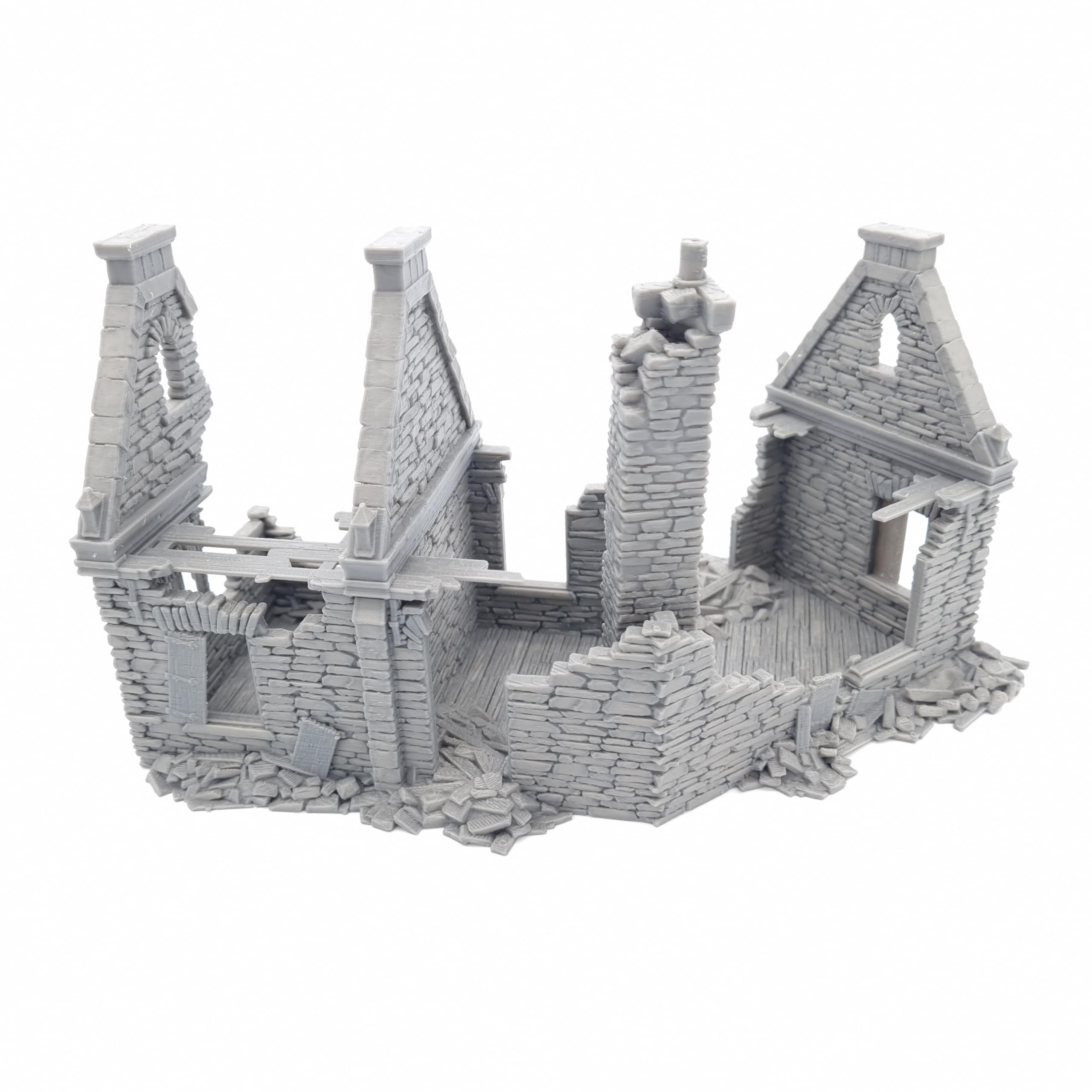 QP3D, Wargaming Terrain, Ruined Stone House, Scenery for Tabletop Games 15mm Scale Miniatures