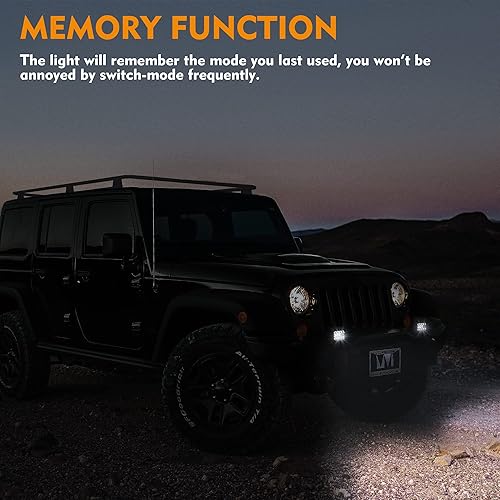 Miniatura 6 de EverBrite 2 cápsulas LED de 4 pulgadas y 60 W, cápsulas de luz todoterreno, estroboscópica ámbar blanco, 6 modos con función de memoria, luces LED