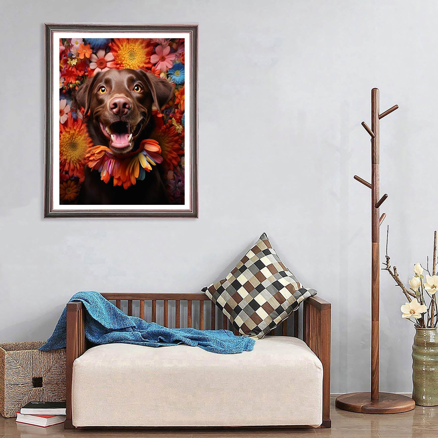 Diamond Painting 40x50 Square Drill Diamond Paint Canvas Dipingere con i Numeri Cani Puzzle Fai Da Te con Perline Cane Labrador Bambini Set da Ricamo Fai Da Te Cani Labrador Diamonds Paint