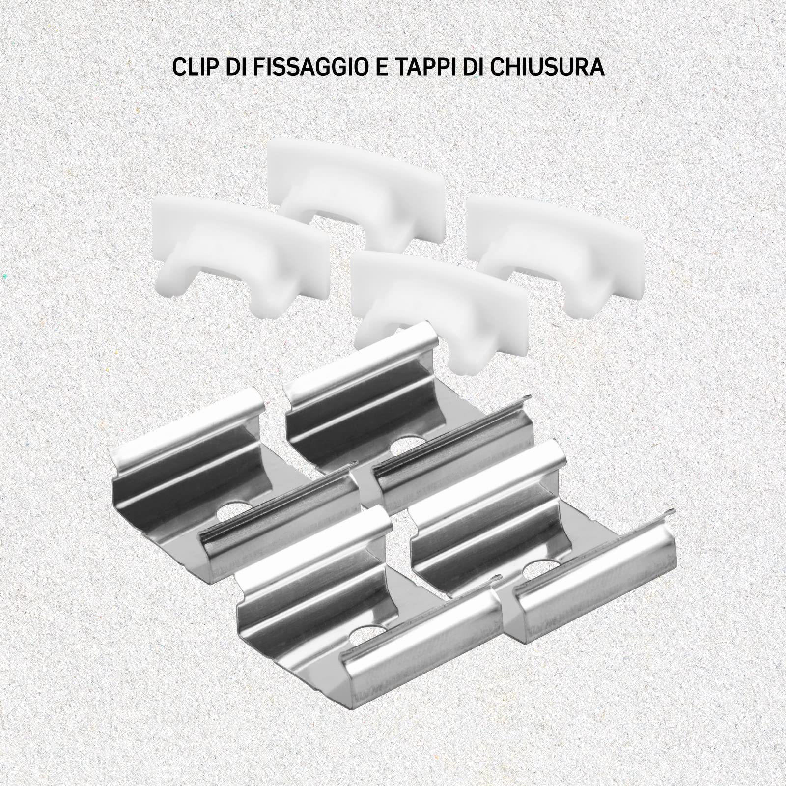 Profilo Alluminio Per Strisce LED 2 Metri - Pacco Da 5 Pezzi (10m Totali) Con Copertura Opaca - Foto 7