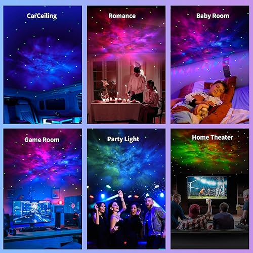 Miniatura 7 de Proyector de galaxia de astronauta, proyector de estrellas 2 en 1, luz de galaxia con luz nocturna de luna, proyector de luz ajustable de 360 con