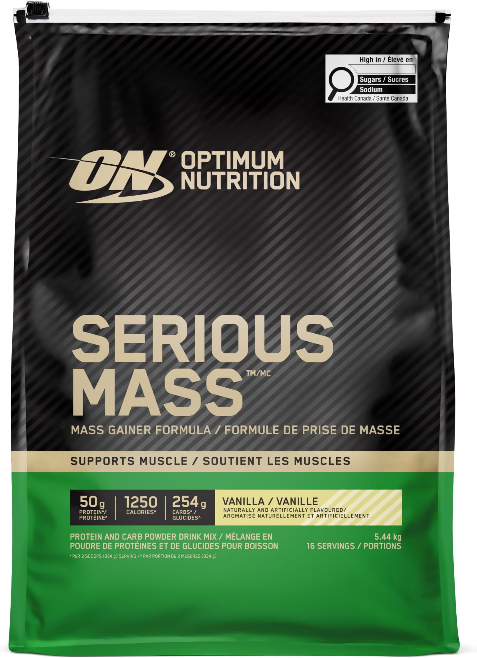 Serious Mass Weight Gainer Protein Powder, Vanilla, 12LB
