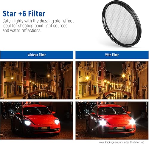 Miniatura 4 de NEEWER Juego de filtros de efecto ND+CPL de 2.638 in con abrazadera de lente de teléfono celular, ND32polarizadorestrella de 6 puntos4 filtros de