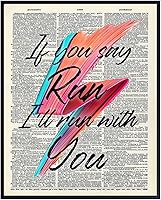 Vista 1 de David Bowie Wall Art Decor Poster - 8x10 Cool Unique Gift for Women, Men, Ziggy Stardust, 80s Music, Punk Rock Fan - Dictionary Print, Home