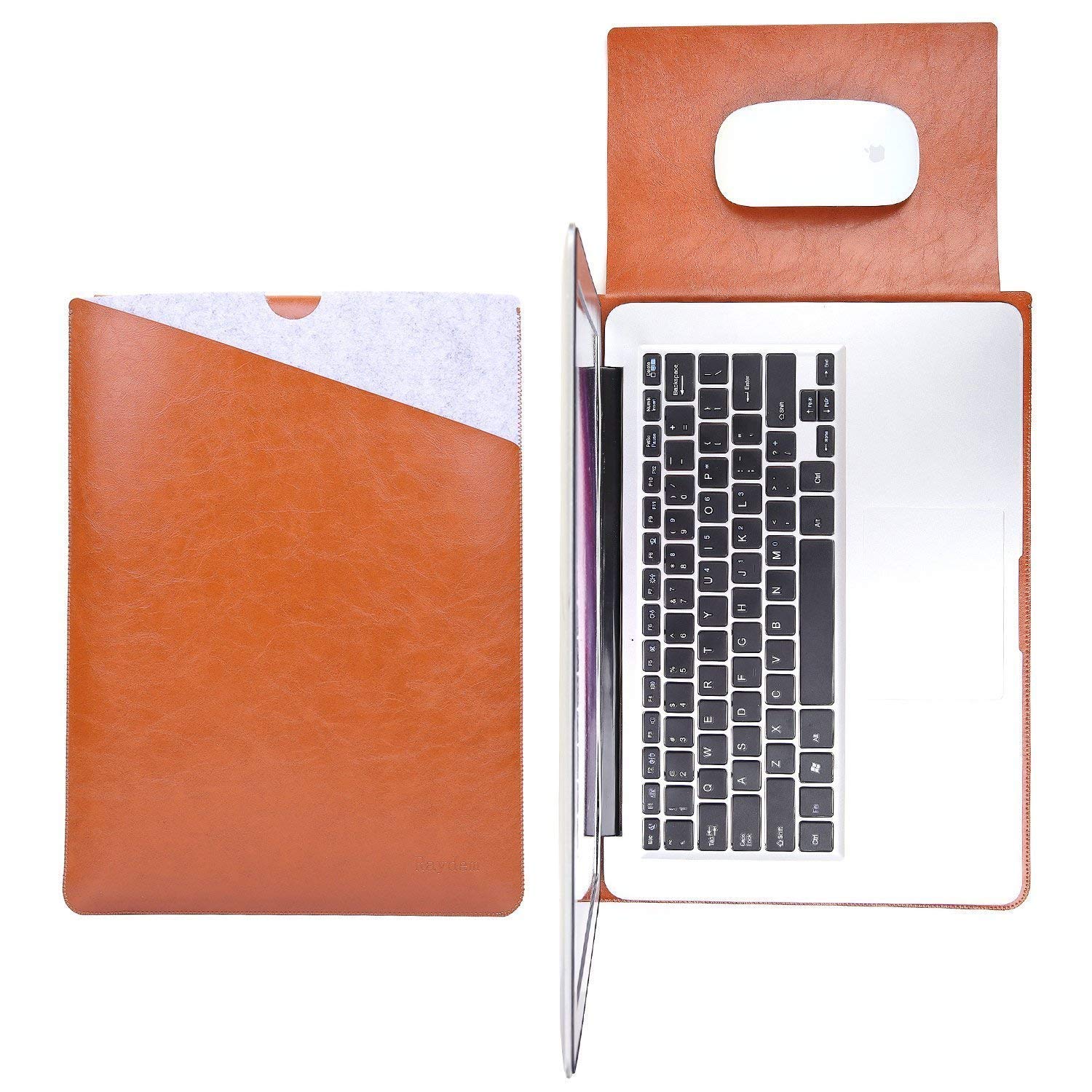 Housse Ordinateur Portable 15" Rose Résistante à L'eau - Pochette Feutre & PU Pour MacBook Pro Retina 15.4 Pouces - 2