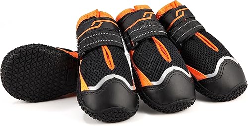 Miniatura 55 de Zapatos de perro para perros grandes, transpirables, para pavimento caliente, antideslizantes, botas y protectores de patas para el verano